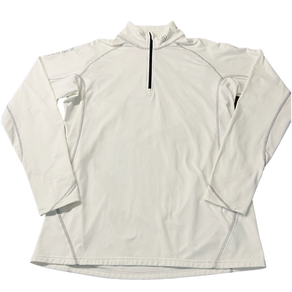 ABACUS COUNT ON IT MENS WHITE ATHLETIC 1/4 ZIP PULLOVER SIZE XL